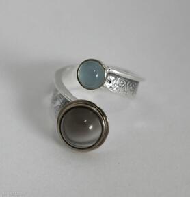 Special order ring for john anna kaminska pierścionek na kciuk, srebrny, krzemień pasiasty