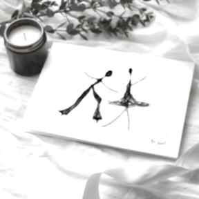 Grafika z ramą - nr 102 maja gajewska czarno biała, minimalistyczny obraz, do salonu
