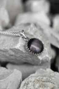 kocie naszyjniki dziki królik oko, okrągły kamień, mnimalistyczny, klasyczny, srebro