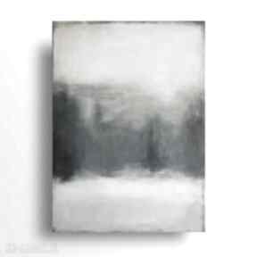 w bieli i szarościach akrylowy formatu 50x70 cm paulina lebida abstrakcja, akryl, obraz
