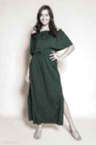 Długa sukienka hiszpanka, suk200 zielona sukienki lanti urban