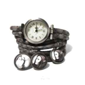 Komplet - elf i smok zegarek kolczyki antyczny brąz zegarki liliarts - elf - prezent