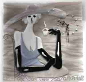Artystyczna kompozycja ze szkła - zegar "dama w kapeluszu" zegary natali - kobieta, dom