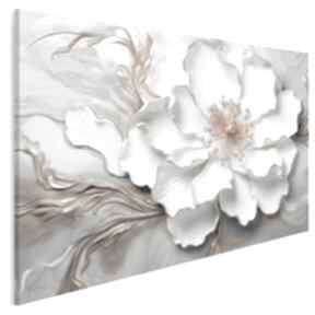 Obraz na płótnie - kwiat glamour biały złoty 120x80 cm 107701 vaku dsgn, elegancki