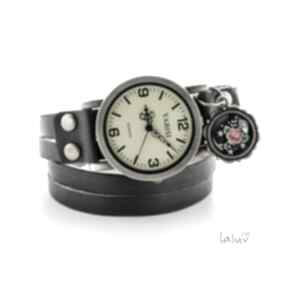 Skórzany zegarek haftowana róża zegarki laluv ludowy, czas, folk, prezent, niej