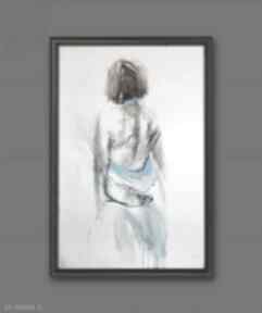 Nude back - 60x90 galeria alina louka kobieta szkic, obraz, grafika, duża do salonu