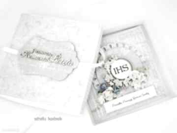 Komunia scrapbooking kartki vairatka handmade