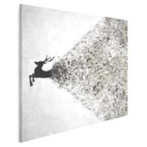 Obraz na płótnie - jeleń beżowy brązowy w kwadracie 80x80 cm 49406 vaku dsgn, artystyczny