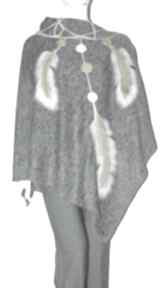 Ponczo filcowane dream catcher poncho bellafeltro, prezent, urodziny, pióra