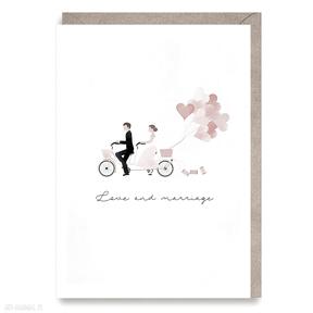 Kartka ślubna a6 rower cardie, okolicznościowe, ślub