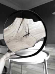 Drewniany zegar 50 cm z dębową deska, handmade zegary cuda drewna, nowoczesny, w obręczy
