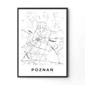 twoje miejsce - format 30x40 cm hogstudio plakat, plakaty, mapa, czarno biały poznania