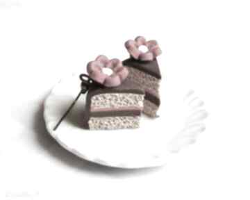 Kolczyki torty czekoladowe 3 theresa ursulas jewelry, torciki, słodkości, modelina