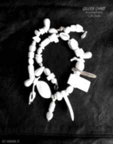Modny biały - naszynik, agat. Howlit oryginalny naszyjniki galeria limart