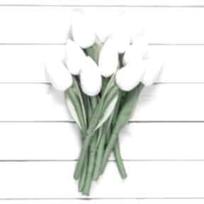 biały bawełniany dekoracje myk studio tulipany, z materiału, bukiet, skandynawski, prezent