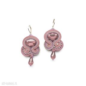 Blin blink - czerwone kolczyki mro sutasz, soutache, róż, czerwień