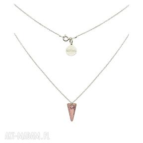 Złoty naszyjnik spike astral pink swarovski® elements sotho, wisiorek, kryształ