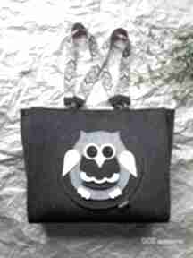 Torba filcowa owl #004 na ramię catoo accessories, torebka, prezent, sowa, filc