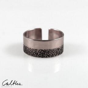 Miedziana obrączka pierścionek szeroka, regulowana, minimalistyczna biżuteria męska
