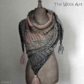 Asymetryczna chusta dodatki the wool art, szal, wełniana, prezent