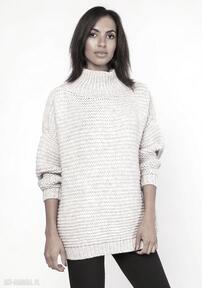 Sweterek - golf, swe116 beż swetry lanti urban fashion sweter, ciepły, oversize