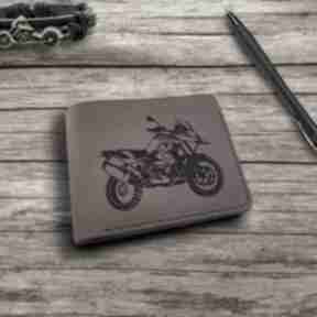 Prezent dla portfel z skórzany handmade luniko leather goods motocyklisty, z grawerem