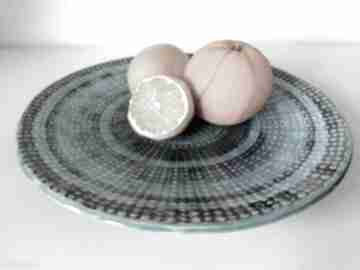 Patera "turkusowo na okrągło" ceramika eva art rękodzieło, z gliny, ręcznie zrobiona, użytkowa