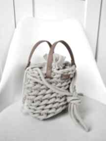 Torebka z serii "boho weave bags" przez ramię i do reki mini babemi love mała beżowa