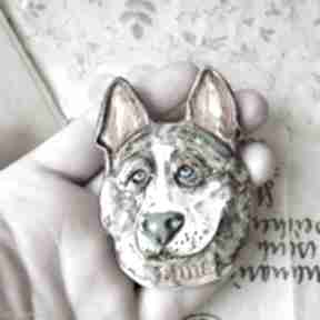 Piesek wilczur na magnes magnesy wylęgarnia pomysłów ceramika, pies, wilk