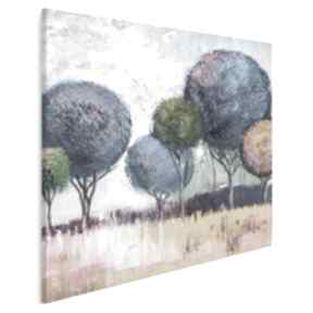 Obraz na płótnie - drzewa natura w kwadracie 80x80 cm 79602 vaku dsgn, rośliny, polana, pole