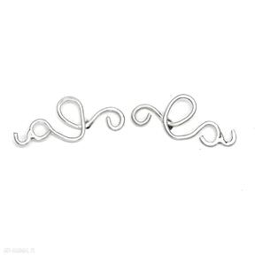 Srebrne kolczyki lines vol4 ladyc niewielkie, codzienne, biżuteria minimalistyczna, zabawne