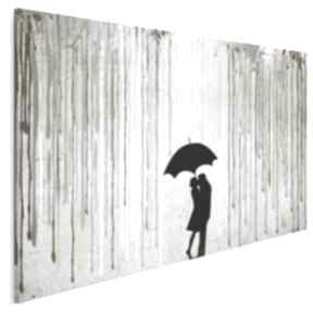 Obraz na płótnie - deszcz para beżowy brązowy 120x80 cm 46403 vaku dsgn, kolory - miłość