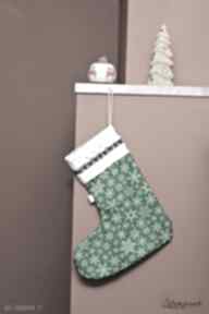 Pomysł na upominek na prezenty zielona prezentowa, dekoracje uszyciuch skarpeta świąteczna