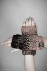 Rękawiczki 54 - multikolor la czapa kabra mitenki, bez palców, bezpalców, ocieplacze, rekawice