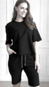 gabriela czarna trzy foru bluzka, sukienka, kompet dresowy, spodenki, bluza, komplet letni