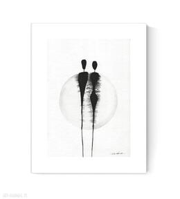 Grafika a4 malowana ręcznie, abstrakcja, styl skandynawski, czarno biała, 3096794 minimal art