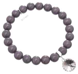 bransoletka fioletowy kryształ elements sotho rivoli, swarovski, jadeit, zawieszka, fashion