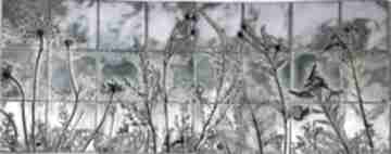 Zestaw kafli "wiosna" ceramika ceramystiq studio dekor, panel roślinny, obraz
