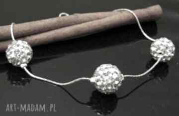 Bransoletka srebrna swarovski crystal shamballa pyl