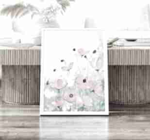 Oryginalna 28x36cm małgorzata domańska kwiaty, akwarele, maki, ilustracja