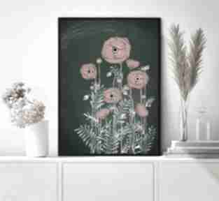 Maki 60x90cm małgorzata domańska kwiaty - łąka, kwiat, plakat, obraz