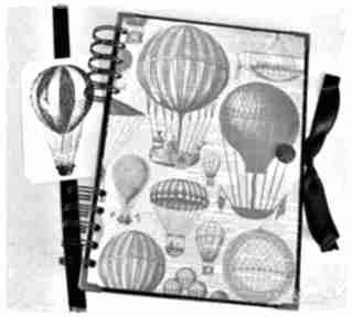 Notatnik vintage wrzosowisko, pamiętnik, balony