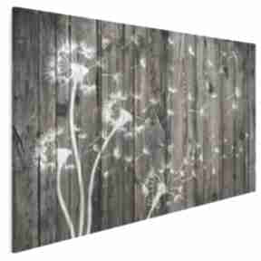 Obraz na płótnie - 120x80 cm 35801 vaku dsgn dmuchawce, drewno, deski, kwiaty, rośliny