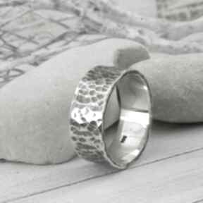 Obrączka pierścionek, srebro 925 oksydowana 03 loopart - biżuteria oksyda