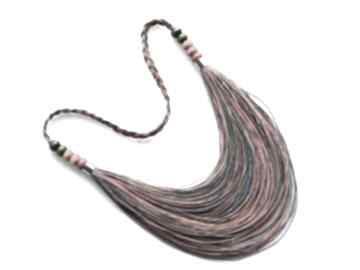 Kolorowy długi tęczowy pmpb style ze sznurka, lniany, naszyjnik, stopniowany