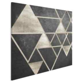Obraz na płótnie - złoto w kwadracie 80x80 cm 64102 vaku dsgn trójkąty, geometryczny, dekoracja