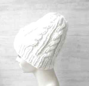 Gruba czapka alpaka zimowa modna beanie slouchy wykonana ręcznie