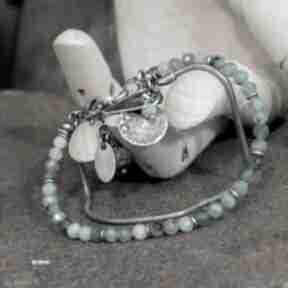 Szmaragdy - 08 arvena bransoletka, zielona autorska, biżuteria, nowoczesna srebro