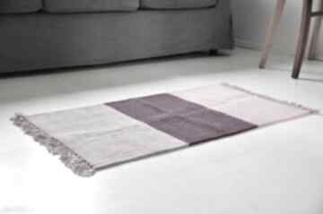 Ladne meble bawełniany, chodnik dywanik ze sznurka, z frędzlami, do sypialni, w paski