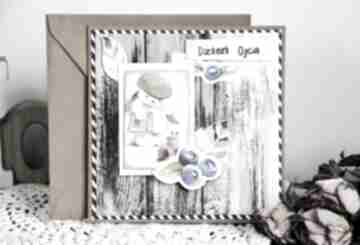 dzień ojca mały koziołek kartka, scrapbooking, tata, ojciec, eko, jagody